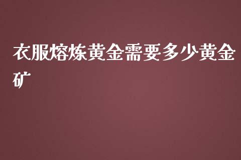 衣服熔炼黄金需要多少黄金矿_https://wap.jnlaobingbanjia.com_财经资讯_第1张