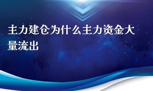 主力建仓为什么主力资金大量流出_https://wap.jnlaobingbanjia.com_金融理财_第1张