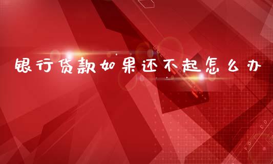 银行贷款如果还不起怎么办_https://wap.jnlaobingbanjia.com_基金分析_第1张