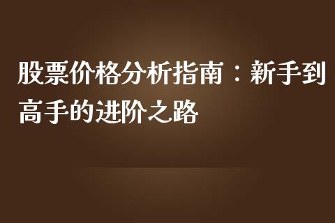 股票价格分析指南：新手到高手的进阶之路_https://wap.jnlaobingbanjia.com_基金分析_第1张