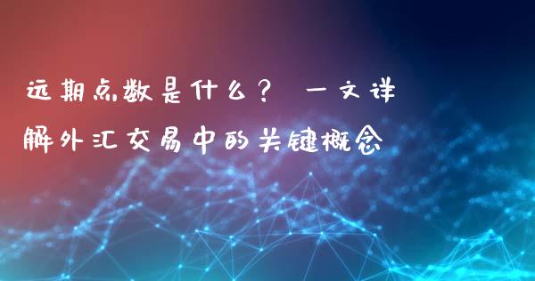 远期点数是什么？ 一文详解外汇交易中的关键概念_https://wap.jnlaobingbanjia.com_基金分析_第1张