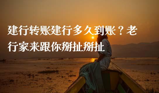 建行转账建行多久到账？老行家来跟你掰扯掰扯_https://wap.jnlaobingbanjia.com_基金分析_第1张