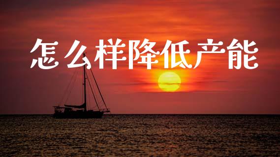 怎么样降低产能_https://wap.jnlaobingbanjia.com_基金分析_第1张