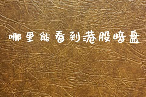 哪里能看到港股暗盘_https://wap.jnlaobingbanjia.com_基金分析_第1张
