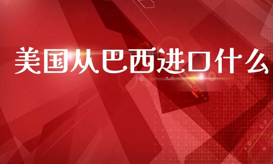 美国从巴西进口什么_https://wap.jnlaobingbanjia.com_财经资讯_第1张