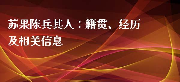 苏果陈兵其人：籍贯、经历及相关信息_https://wap.jnlaobingbanjia.com_财务管理_第1张