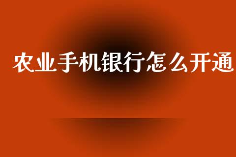 农业手机银行怎么开通_https://wap.jnlaobingbanjia.com_金融理财_第1张