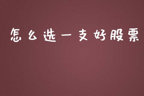 怎么选一支好股票_https://wap.jnlaobingbanjia.com_财务管理_第1张