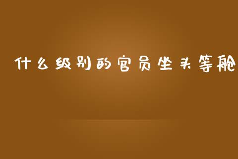 什么级别的官员坐头等舱_https://wap.jnlaobingbanjia.com_证券公告_第1张