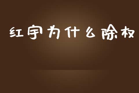 红宇为什么除权_https://wap.jnlaobingbanjia.com_金融理财_第1张