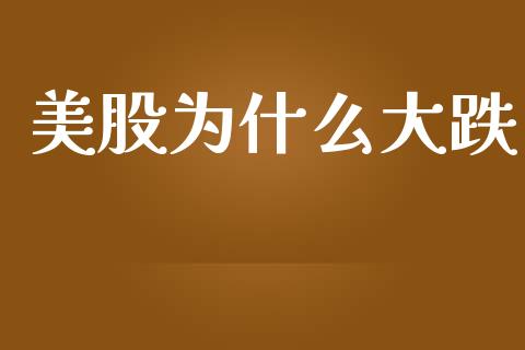 美股为什么大跌_https://wap.jnlaobingbanjia.com_财务管理_第1张