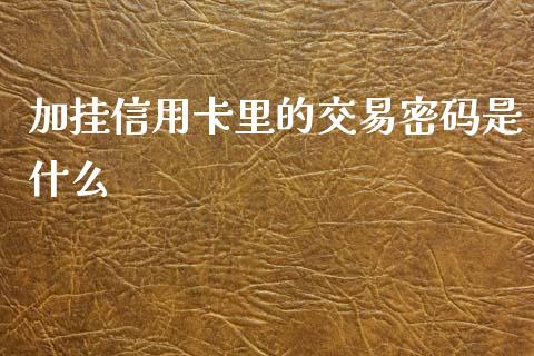加挂信用卡里的交易密码是什么_https://wap.jnlaobingbanjia.com_财务管理_第1张