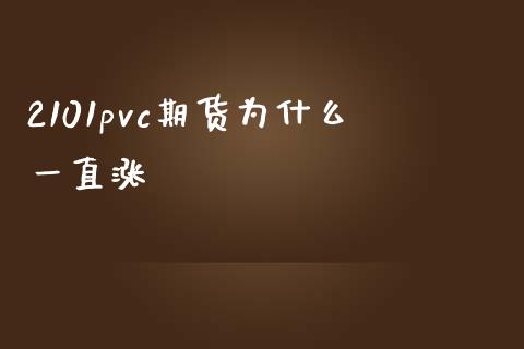 2101pvc期货为什么一直涨_https://wap.jnlaobingbanjia.com_基金分析_第1张