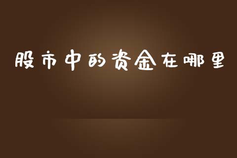 股市中的资金在哪里_https://wap.jnlaobingbanjia.com_基金分析_第1张