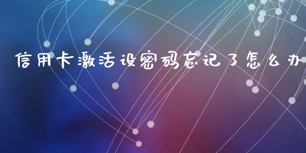 信用卡激活设密码忘记了怎么办_https://wap.jnlaobingbanjia.com_金融理财_第1张