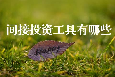 间接投资工具有哪些_https://wap.jnlaobingbanjia.com_金融理财_第1张