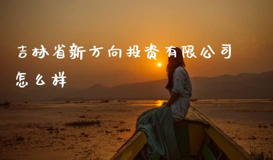 吉林省新方向投资有限公司怎么样_https://wap.jnlaobingbanjia.com_金融理财_第1张