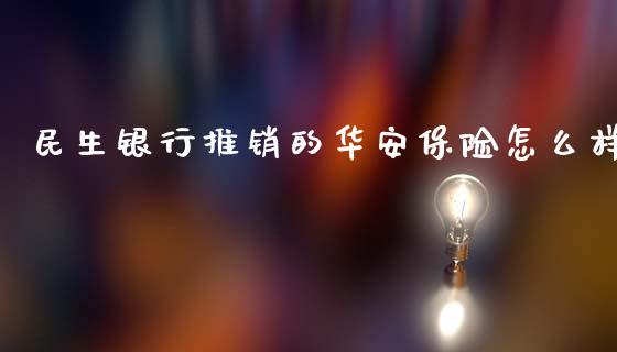 民生银行推销的华安保险怎么样_https://wap.jnlaobingbanjia.com_财务管理_第1张