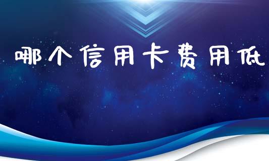 哪个信用卡费用低_https://wap.jnlaobingbanjia.com_金融理财_第1张