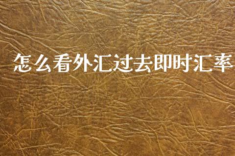 怎么看外汇过去即时汇率_https://wap.jnlaobingbanjia.com_财务管理_第1张