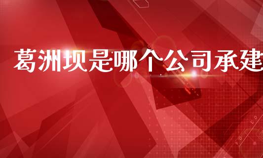 葛洲坝是哪个公司承建_https://wap.jnlaobingbanjia.com_财经资讯_第1张