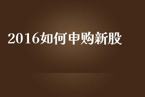 2016如何申购新股_https://wap.jnlaobingbanjia.com_证券公告_第1张