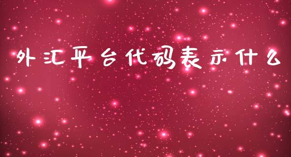外汇平台代码表示什么_https://wap.jnlaobingbanjia.com_股市行情_第1张