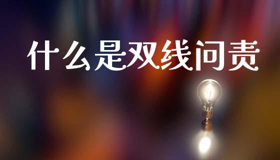 什么是双线问责_https://wap.jnlaobingbanjia.com_证券公告_第1张