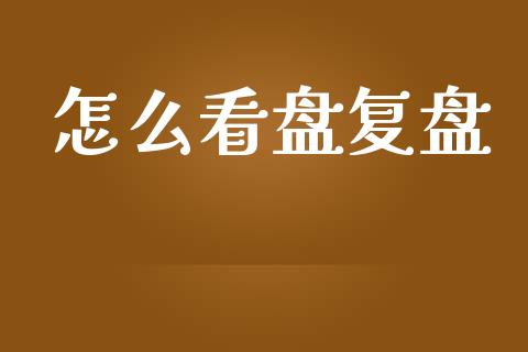 怎么看盘复盘_https://wap.jnlaobingbanjia.com_财务管理_第1张