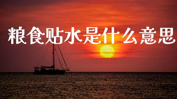 粮食贴水是什么意思_https://wap.jnlaobingbanjia.com_证券公告_第1张