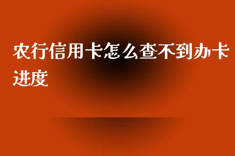 农行信用卡怎么查不到办卡进度_https://wap.jnlaobingbanjia.com_股市行情_第1张