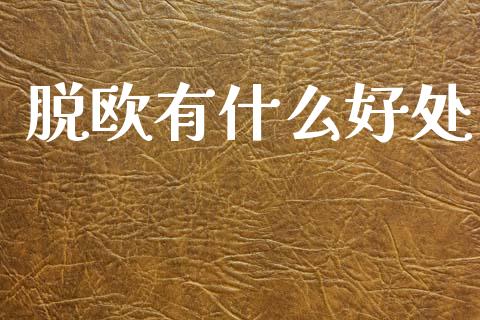 脱欧有什么好处_https://wap.jnlaobingbanjia.com_财经资讯_第1张