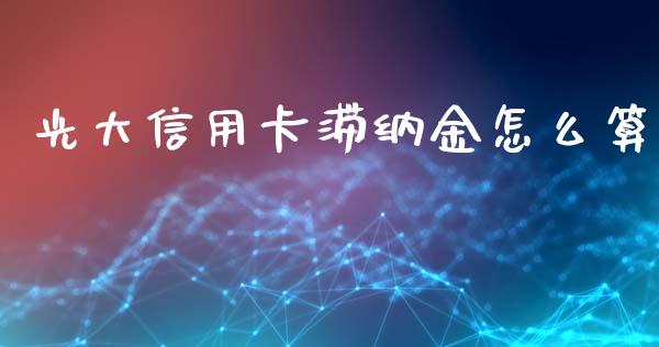 光大信用卡滞纳金怎么算_https://wap.jnlaobingbanjia.com_股市行情_第1张