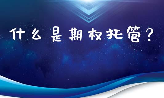 什么是期权托管？_https://wap.jnlaobingbanjia.com_证券公告_第1张