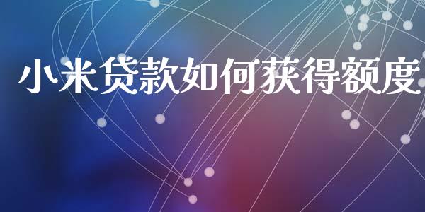 小米贷款如何获得额度_https://wap.jnlaobingbanjia.com_金融理财_第1张