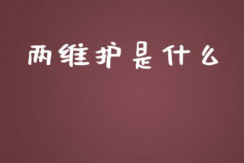 两维护是什么_https://wap.jnlaobingbanjia.com_财务管理_第1张
