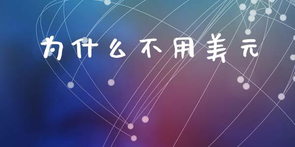 为什么不用美元_https://wap.jnlaobingbanjia.com_基金分析_第1张