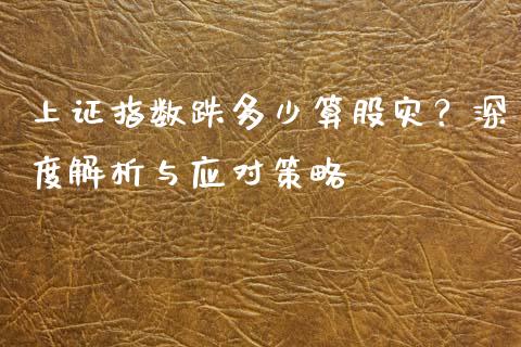 上证指数跌多少算股灾？深度解析与应对策略_https://wap.jnlaobingbanjia.com_股市行情_第1张
