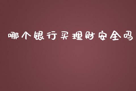 哪个银行买理财安全吗_https://wap.jnlaobingbanjia.com_基金分析_第1张