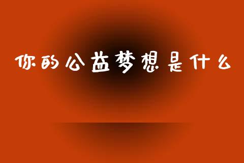 你的公益梦想是什么_https://wap.jnlaobingbanjia.com_基金分析_第1张