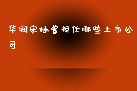 华润宋林曾担任哪些上市公司_https://wap.jnlaobingbanjia.com_股市行情_第1张