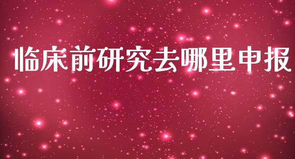 临床前研究去哪里申报_https://wap.jnlaobingbanjia.com_财经资讯_第1张