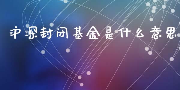 沪深封闭基金是什么意思_https://wap.jnlaobingbanjia.com_财务管理_第1张