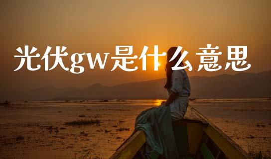 光伏gw是什么意思_https://wap.jnlaobingbanjia.com_财务管理_第1张