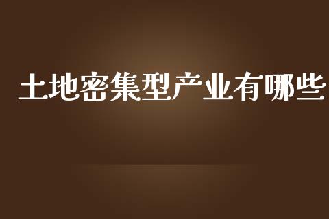 土地密集型产业有哪些_https://wap.jnlaobingbanjia.com_金融理财_第1张