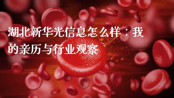 湖北新华光信息怎么样：我的亲历与行业观察_https://wap.jnlaobingbanjia.com_财经资讯_第1张