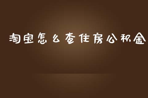 淘宝怎么查住房公积金_https://wap.jnlaobingbanjia.com_金融理财_第1张