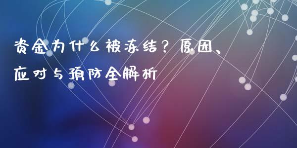 资金为什么被冻结？原因、应对与预防全解析_https://wap.jnlaobingbanjia.com_财经资讯_第1张