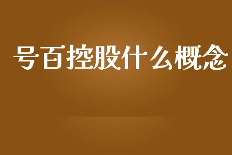 号百控股什么概念_https://wap.jnlaobingbanjia.com_金融理财_第1张