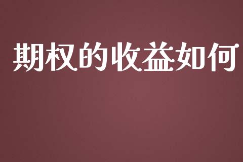 期权的收益如何_https://wap.jnlaobingbanjia.com_金融理财_第1张